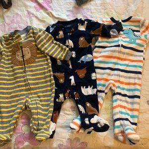 BUNDLE OF 3 fleece pajamas/ onesies